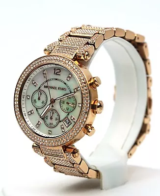 $211.99 • Buy Michael Kors Women's Parker Pavé Rose Gold-Tone Watch MK6514, New