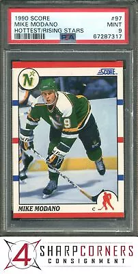 1990 Score Hottest And Rising Stars #97 Mike Modano Rc Hof Psa 9 • $0.99