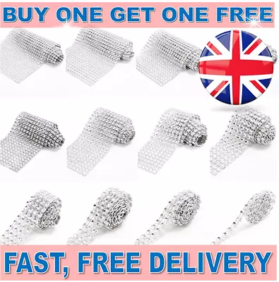£2.90 • Buy SILVER Diamante Bling Sparkling Diamonte Effect Wedding Cake Craft Trim Ribbon