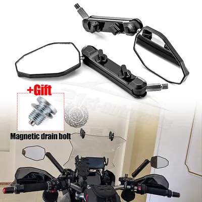 Adventure Rearview Mirrors W/Drain Bolt For 1987-2024 Kawasaki KLR650 KLR 650 • $79.99