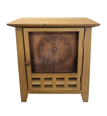 Vintage Smith And Hawken Wood / Copper Mission Style Mantel / Shelf Clock TESTED • $49.95