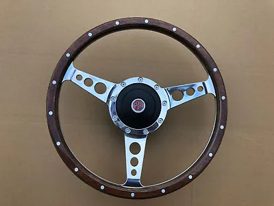 MG Midget MGB GT Classic Traditional Polished Alloy Wood 13  Steering Wheel F • $175.42