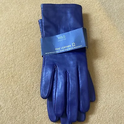 Gloves”M&S”Collection Fine Leather Purple   Size: M So Soft Beautiful • £12.50