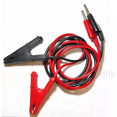 2pcs 4mm Banana Plug To 10mm Alligator Clip Pure Copper Multimeter Test Cable 1M • $11.99