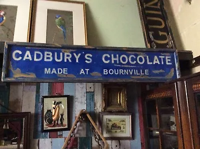 Vintage Antique Style  Cadbury S Chocolate Sign Size 1010 Mm X 210 Mm Depth 30 M • £40