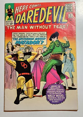 DAREDEVIL #5 1964 1st MATADOR Stan Lee Wally Wood Last Red & Yellow Costume • £60.28