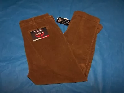 Size 42x34 Mens Classic Fit Flat Front Roundtree & Yorke Corduroy Pants (Beige) • $24.99