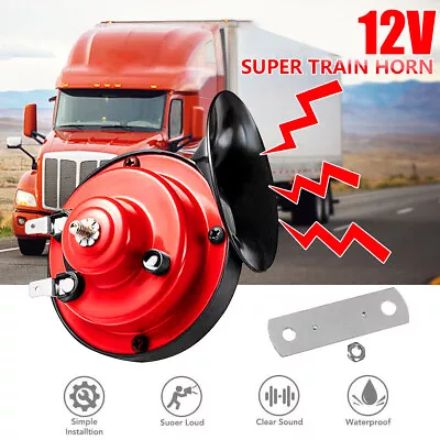 12V Red Super Loud Train Horn Waterproof For Motorcycle Car Truck SUV Boat • $4.60