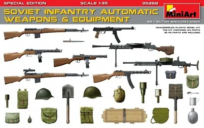 Miniart 1/35 SOVIET INFANTRY AUTOMATIC WEAPONS & EQUIPMENT. SPECI #35268📌USA📌 • $17.98