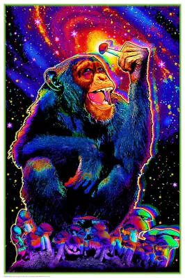 Monkey Mushroom - Non-flocked Blacklight Poster 24  X 36  • $13.49