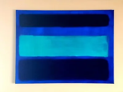 Original Abstract Painting In The Style Of Mark Rothko  Blue Green No. 3  • $109.99