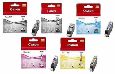 £59.93 • Buy Genuine Canon PGI-520 BK & CLI-521 BCMY Ink Cartridges For Canon Pixma Printers