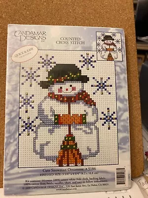 NEW Candamar Designs Cute Snowman Ornament Counted Cross Stitch Kit 5186 • $6.50