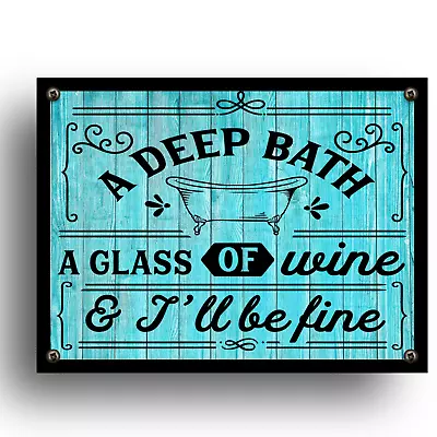 £5.99 • Buy Bathroom Farmhouse Plaque Decor Bath Relax Home Wall Metal Hanging Signs Bubbles