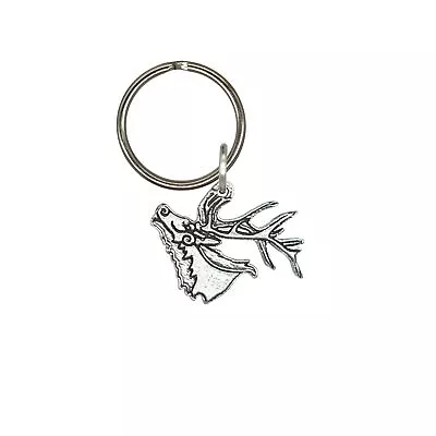 Celtic Elk Head Keychain G107KC 2 Inch Viking Norse Metal Gift Hunting • $17.49