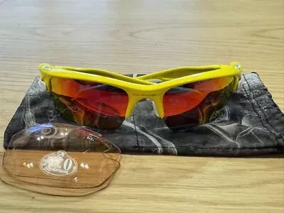 Super   OAKLEY FAST JACKET Asian Fit Yellow Frame Sports Sunglasses Mirror R • $183.39