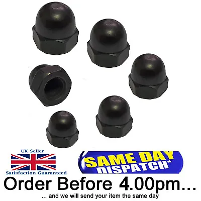 Black Stainless Steel Dome Cap Nuts M3 M4 M5 M6 M8 M10 • £4.25