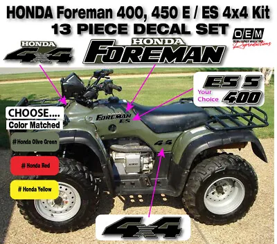 Honda Foreman 400 450 S ES 4x4 OEM Decal Emblem Sticker Kit Forman ATV Quad Set • $44.99