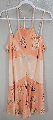 Intimately Free People Crescent Print Slip Dress Peach Orange Floral Soft Sz M • $25.26