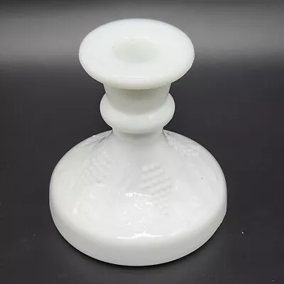 Milk Glass Candlestick Taper Candle Holders Grape & Leaf Pattern 4.5  • $8.89