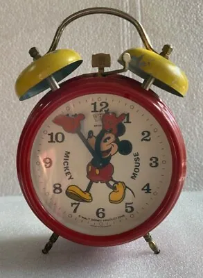 Vintage Mickey Mouse Bradley Desk Clock Germany W Disney Productions Time Works • $19