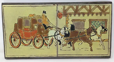 Rare Antique 1930s D&M Horse Carriage Wrought Iron Ceramic Tile Table Top HR21 • $599.99