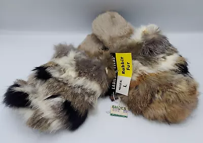 Vintage New! Lara Dee Patchwork Rabbit Fur Slippers Size Large  10 • $49.99