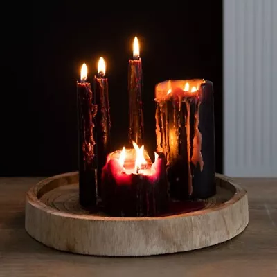 £6.49 • Buy Vampire Tears Candles 4 Black Bleeding Tall Taper 26cm Drip Red Blood Wax Goth