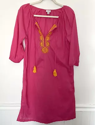 J. Crew Pink Boho Embroidered Swim Cover Dress Sz XS-Small A42 • $22.50