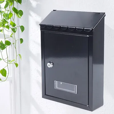 Large Drop Box Wall Mounted Mailbox Outdoor Home Office Letter Post Box Lockable • $37