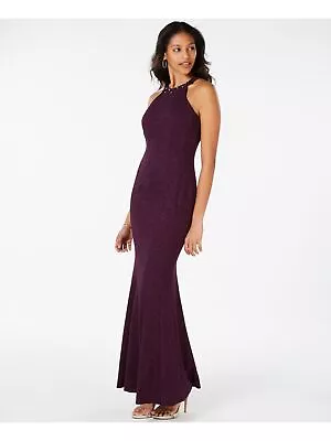 R&M RICHARDS Womens Glitter Sleeveless Halter Full-Length Formal Mermaid Dress • $12.99