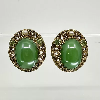 Vintage West Germany Earrings & Faux Pearl Filigree Signed • $100