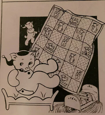 5189  Vintage ANNE CABOT BABY BEAR APPLIQUE QUILT Pattern To SEW (Reproduction) • $6.99