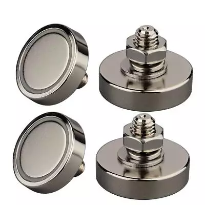 4PCS 100LBS Pot Magnet M8 Male Threaded Stud Strong Magnetic Mounting Fix Base  • $21.99