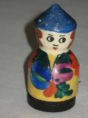 J Mrazek Pottery Peasant Art Czechoslovakia Salt / Pepper Shaker Blue Top 1 Of 2 • $9