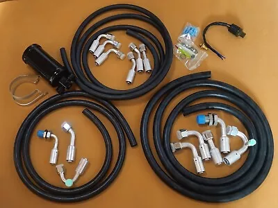 A/C Kit W/ Ext Length Reduced Barrier Hoses Fittings Trinary Switch Drier • $131.45