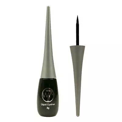 W7 Liquid Eyeliner Pot Black Eye Make Up Smoky Precise Brush • £3.75