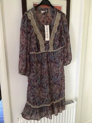 Ladies Floral Dress Size 10 By Marks & Spencer Indigo Collection  • £15