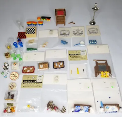 Vintage Mixed Lot Of 40+ Dollhouse Miniature Accessories - Kitchen Bathroom • $76.99