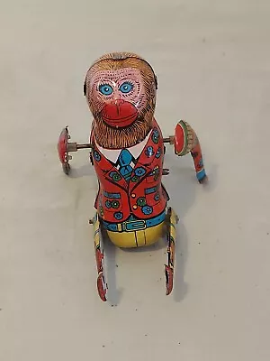 £39.34 • Buy Vintage Tin Litho Flipping Walking Monkey Toy Wind Up Mid Century Rare 