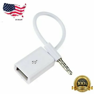 3.5mm Male AUX Audio Plug Jack To USB 2.0 Female Converter Cable Cord Car MP3 • $2.95