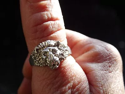 Vintage Sterling Silver Lion Ring/Men's Ring/ Size 11.5 • $50