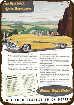 1951 BUICK 8 ROADMASTER Convertible Yellow Car Vintage Look DECORATIVE METAL SIG • $24.99