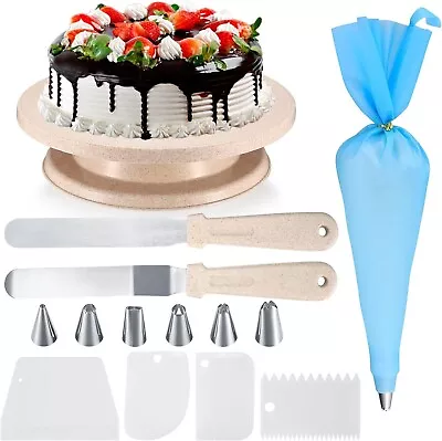 Cake Decorating Kits Rotating Cake Turntable Tools Cake Decorating Plates Cak • £14.49