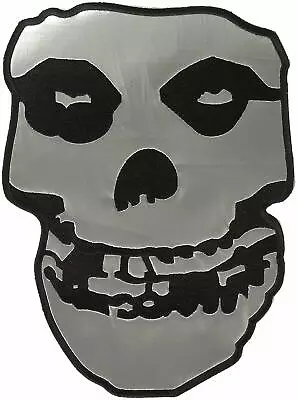 Misfits Skull - Silver Vinyl With Embroidered Edges Back Patch 7.1  X 10  • $15.99