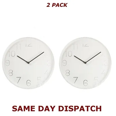 Ikea TROMMA Minimalist Office Wall Clocks 25cm Round Battery-Operated Set Of 2 • £9.99