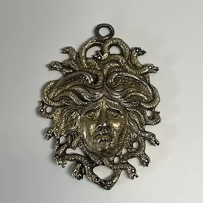 Handcrafted Casted Metal Medusa Big Pendant Necklace 3” *No Chain • $34.98