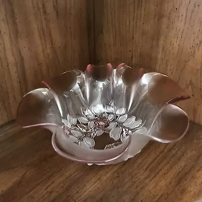 Vintage Mikasa Rosella Pink Glass  11” Petal Edge Bowl 4 1/4” Tall • $22