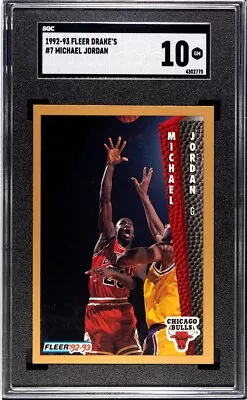 Sgc 10 1992-93 Fleer Drake’s #7 Michael Jordan Card • $72.56