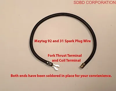 Spark Plug Ignition Wire For MAYTAG 92 & 31 Single Cylinder Hit And Miss Engine • $10.50